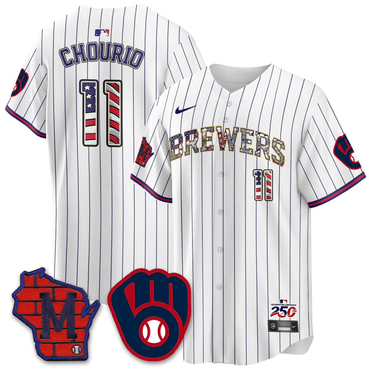 Milwaukee Brewers 2026 Independence Day USA Vapor Limited Jersey - Stitched-Cuztomshoes