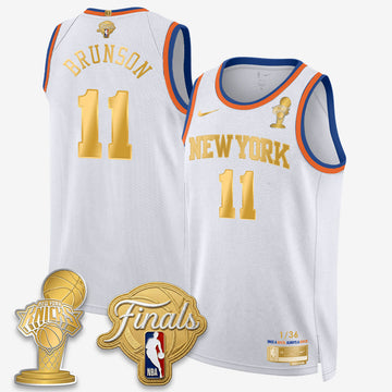 Jalen Brunson NYK 2026 Basketball Finals Champions Gold Standard Basketball Jersey - Limited Edition - Stitched-Cuztomshoes