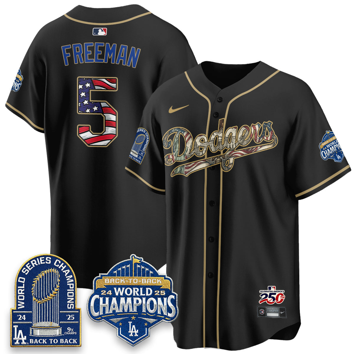 Los Angeles Dodgers 2026 Independence Day USA Vapor Limited Jersey - Stitched-Cuztomshoes
