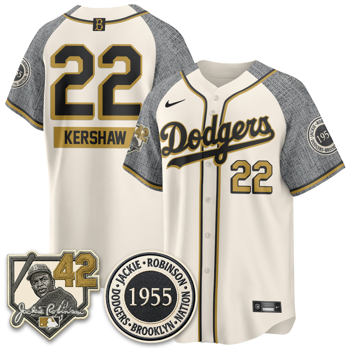 Los Angeles Dodgers 2026 New Era Jackie Robinson Vapor Limited Jersey - Stitched-Cuztomshoes