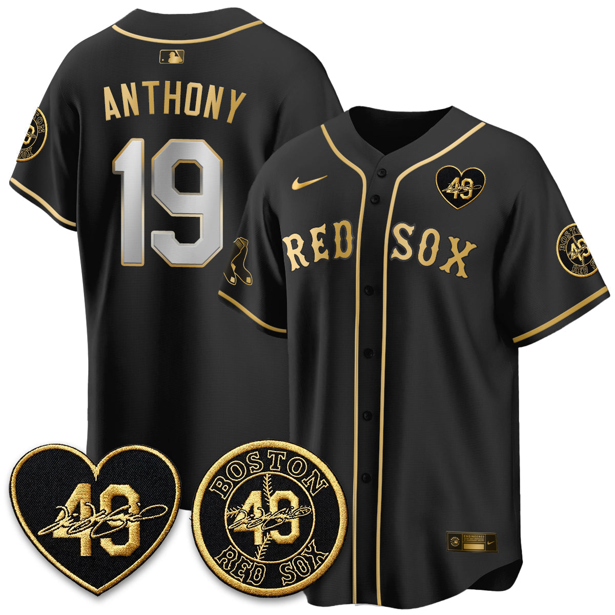Boston Red Sox Tim Wakefield Memorial Patch Vaper Premier Limited Jersey - Stitched