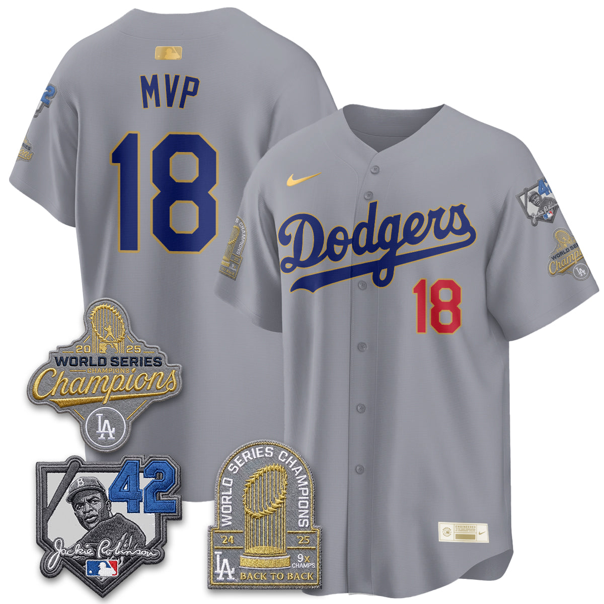 Los Angeles Dodgers 2026 Jackie Robinson New Era Vapor Limited Jersey - Stitched-Cuztomshoes