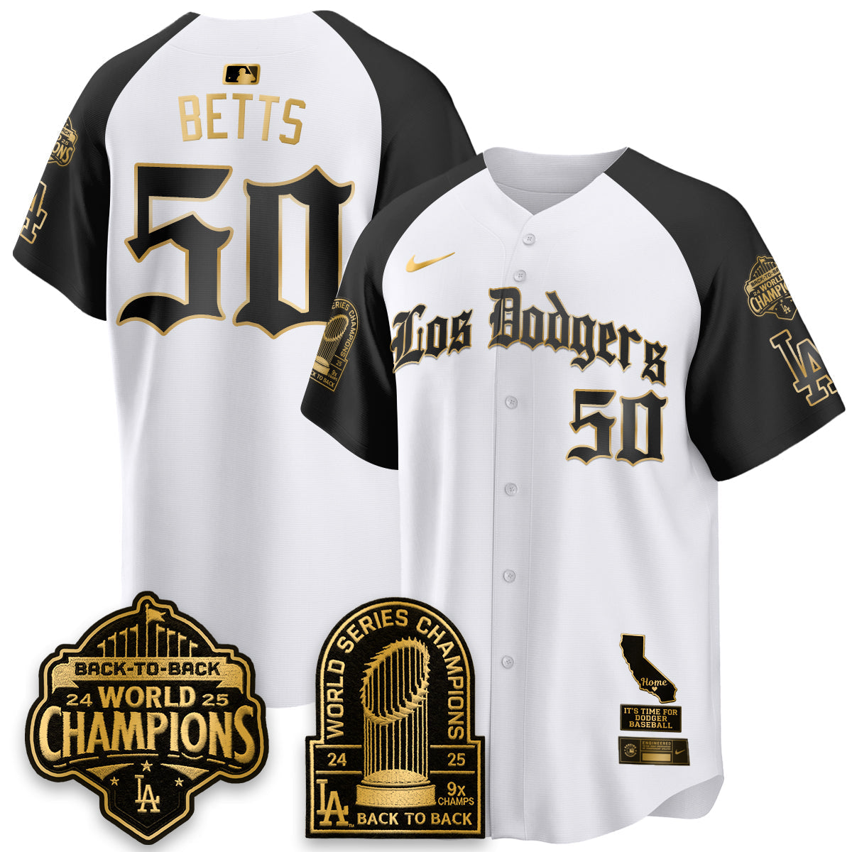 Los Angeles Dodgers World Series Champions Vapor Premier Limited Gothic Edition Jersey - Stitched-Cuztomshoes