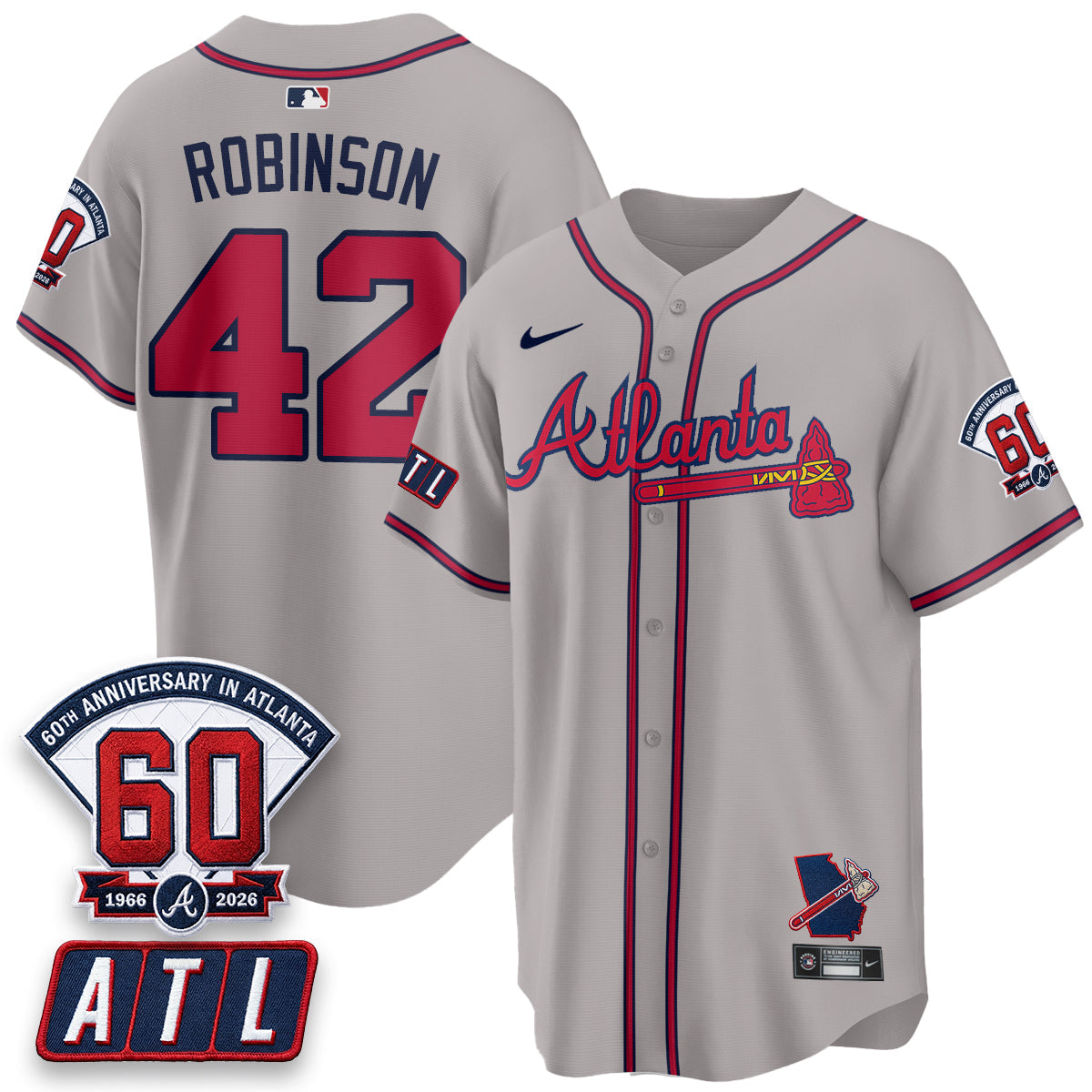 Atlanta Braves 2026 60th Anniversary Vapor Limited Jersey - Stitched