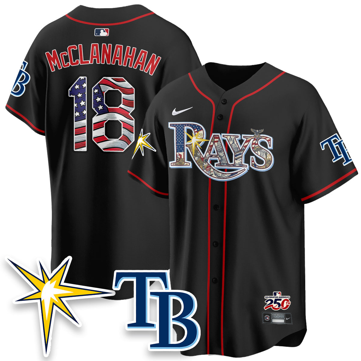 Tampa Bay Rays 2026 Independence Day USA Vapor Limited Jersey - Stitched