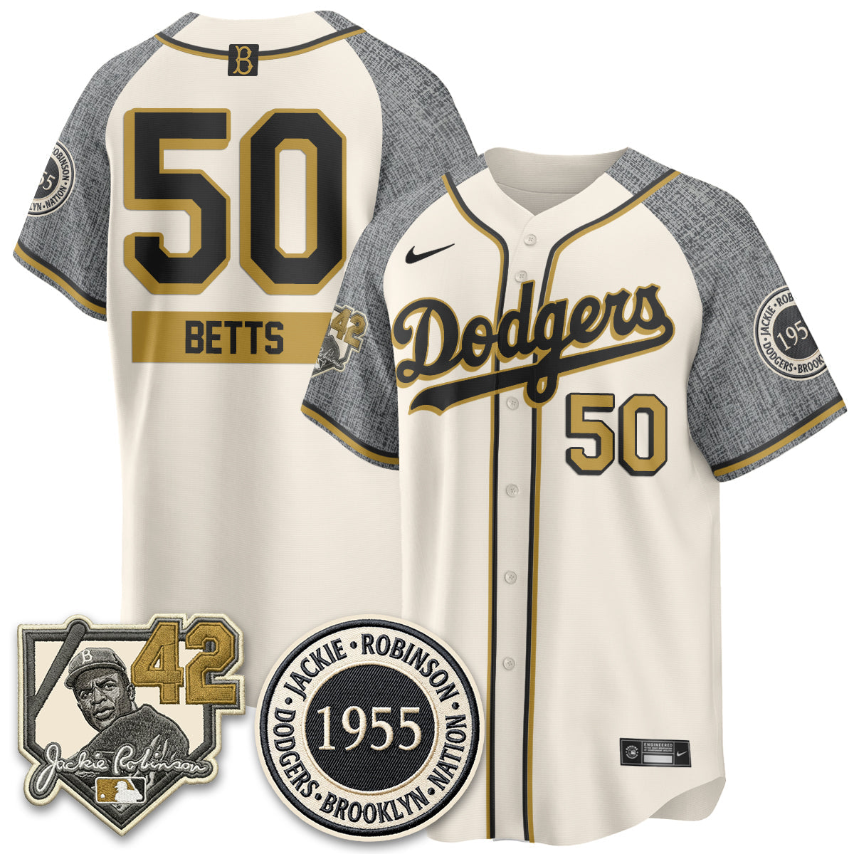 Los Angeles Dodgers 2026 New Era Jackie Robinson Vapor Limited Jersey - Stitched-Cuztomshoes