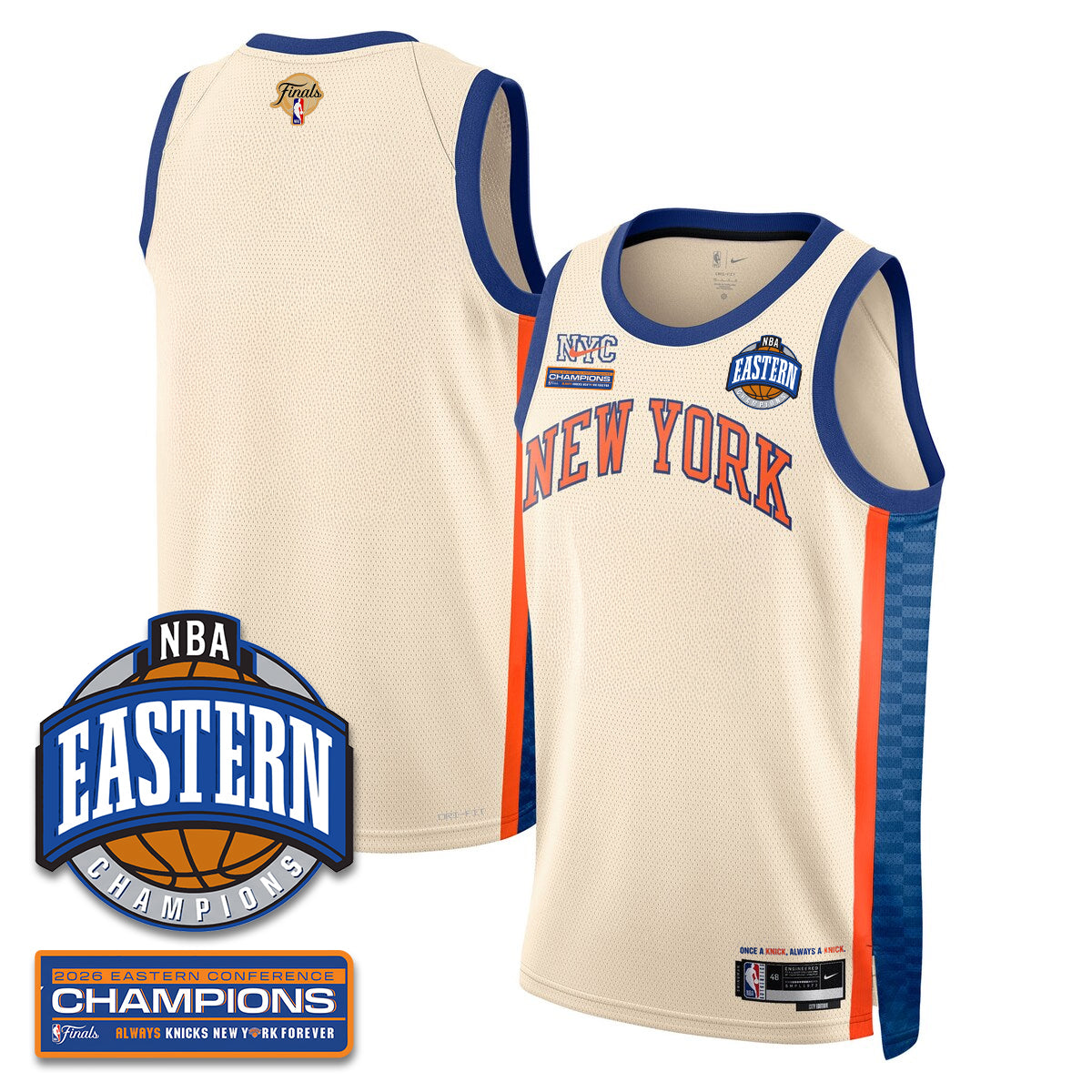 New York Knicks 2026 Basketball Eastern Conference Champions Vapor Jersey - Stitched-Cuztomshoes