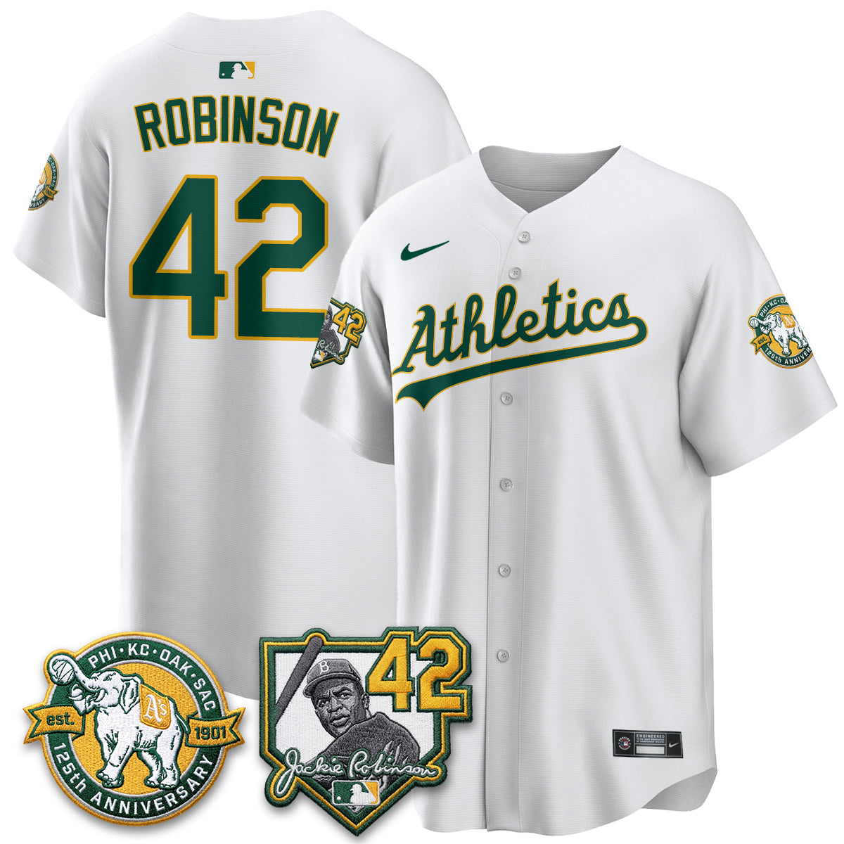 Athletics 2026 Jackie Robinson Day - Celebrating 125 Years Limited Vapor Jersey - Stitched-Cuztomshoes