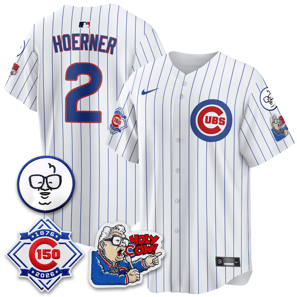 Chicago Cubs 150th Anniversary Harry Caray Holy Cow Vapor Premier Limited Jersey - Stitched V2-Cuztomshoes
