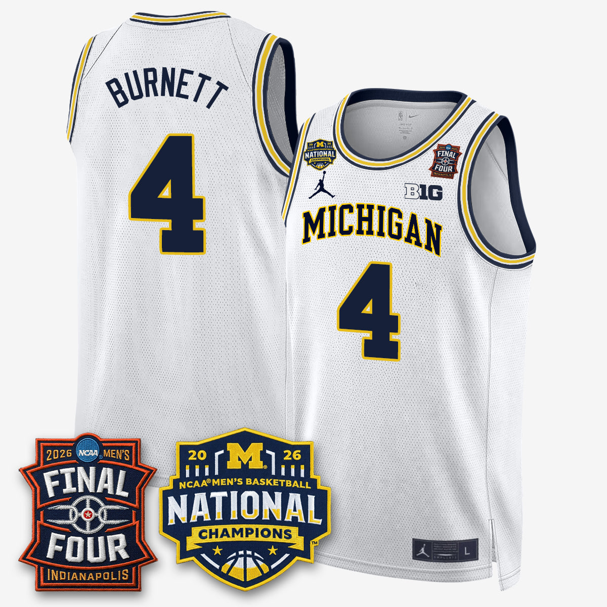 Michigan Wolverines 2026 Men's Basketball Champions Limited Jersey - Stitched-Cuztomshoes