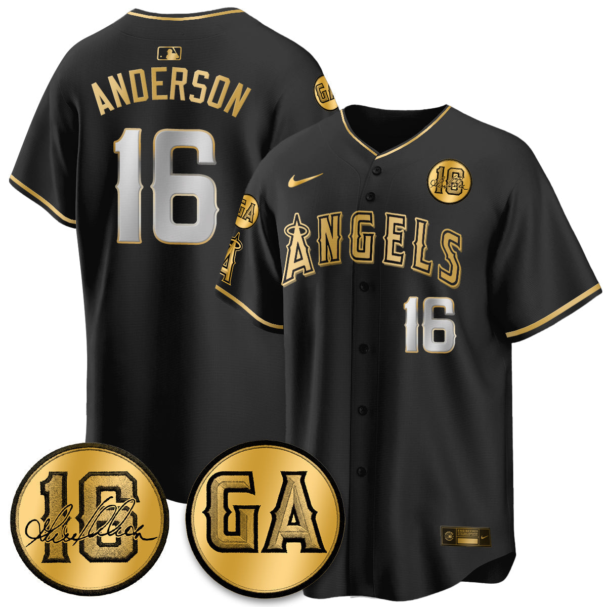 Los Angeles Angels Garret Anderson Tribute Patch Vapor Jersey - Stitched V2-Cuztomshoes