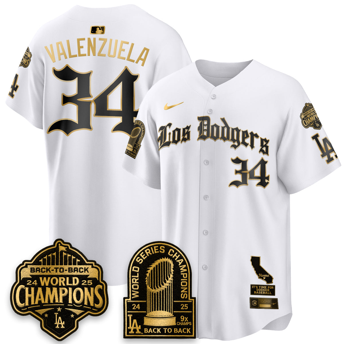 Los Angeles Dodgers World Series Champions Vapor Premier Limited Gothic Edition Jersey - Stitched-Cuztomshoes