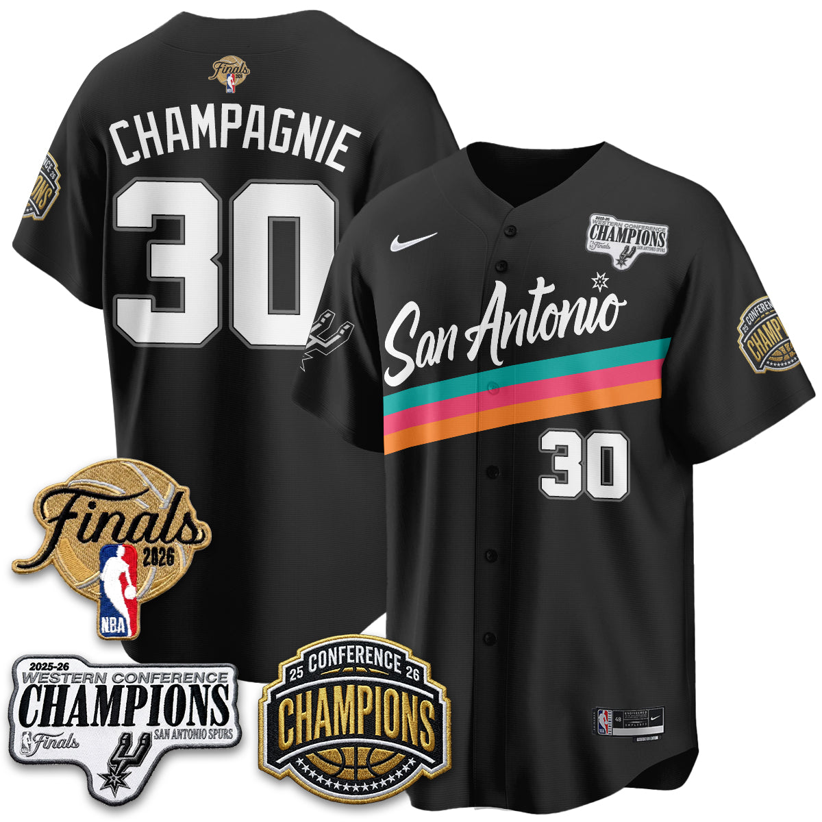 San Antonio Spurs 2026 Basketball Finals Vapor Jersey - Stitched