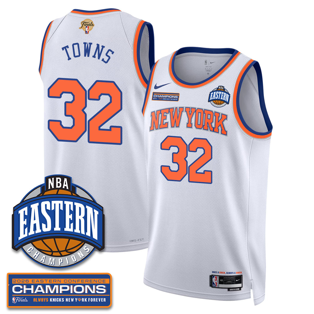 New York Knicks 2026 Basketball Eastern Conference Champions Vapor Jersey - Stitched-Cuztomshoes