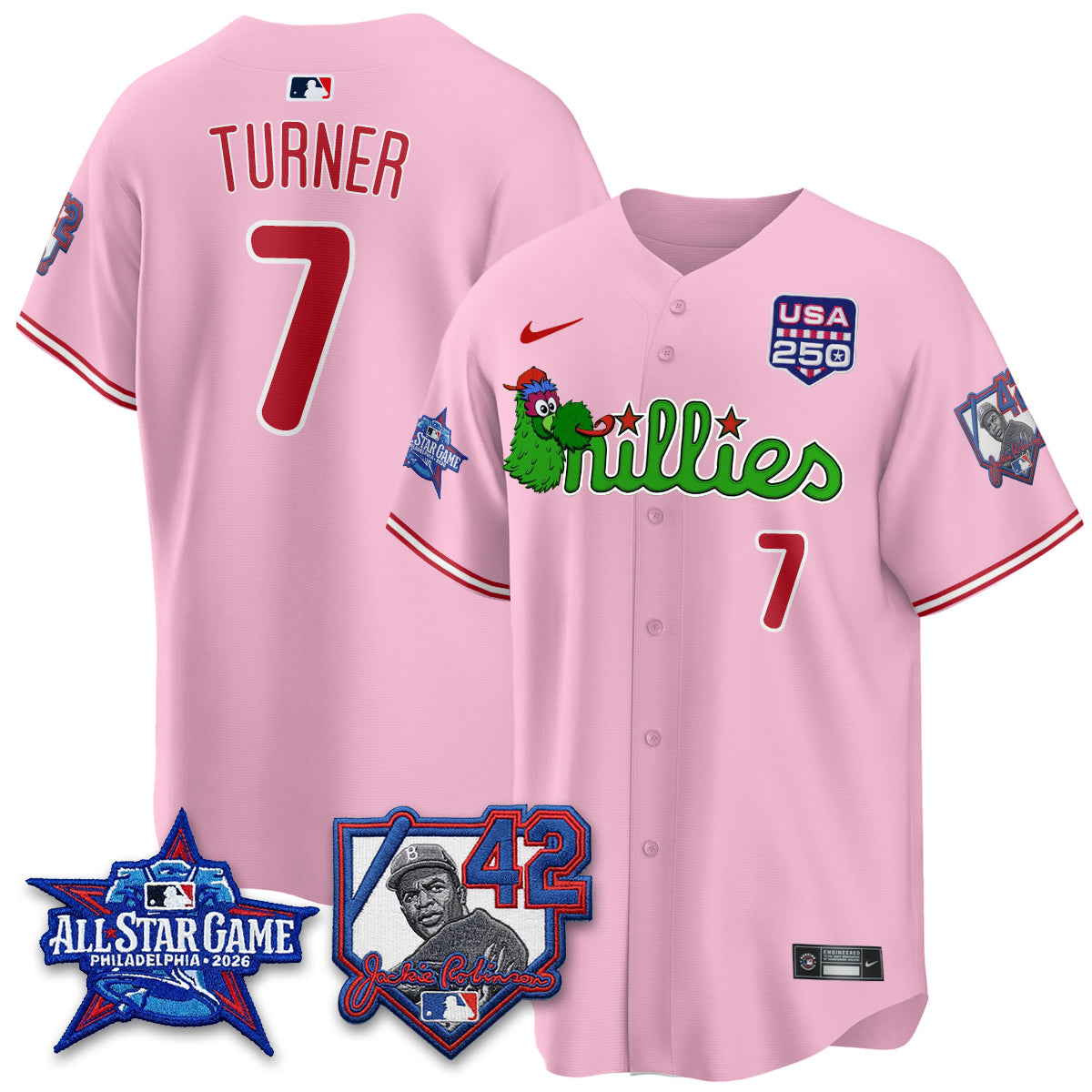 Philadelphia Phillies Phanatic 2026 New Era & 250th USA Vapor Limited Jersey - All Star Game - Stitched