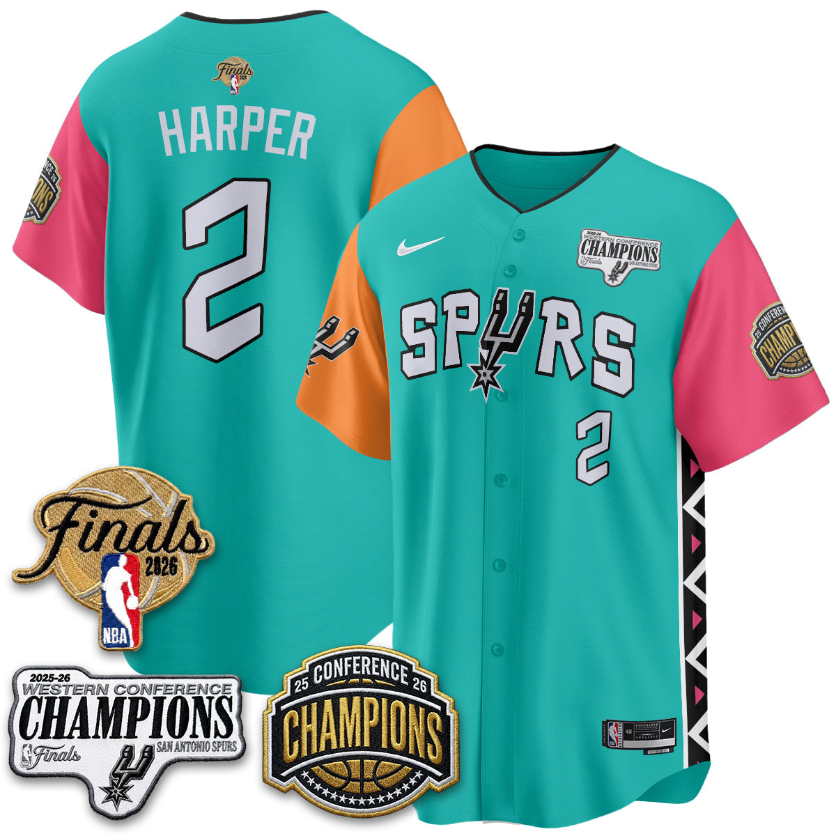 San Antonio Spurs 2026 Basketball Finals Vapor Jersey - Stitched