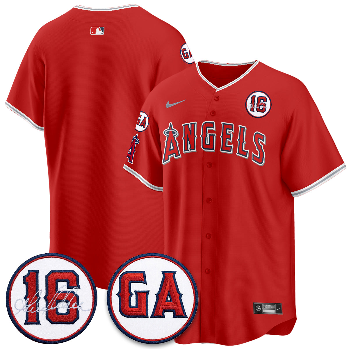 Los Angeles Angels Garret Anderson Tribute Patch Vapor Premier Limited Jersey - Stitched-Cuztomshoes