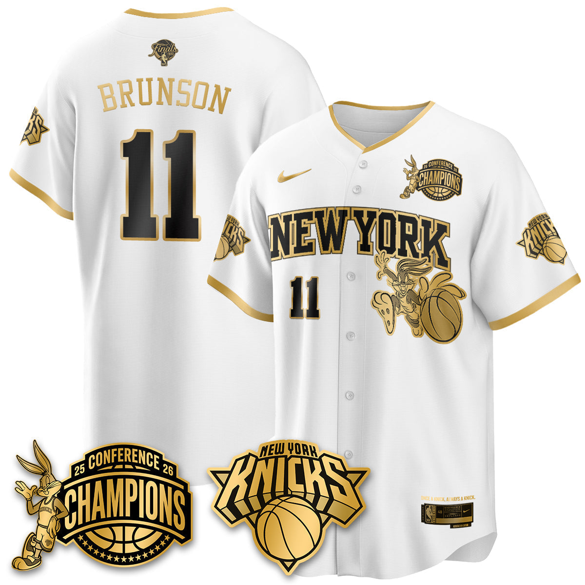 New York Knicks 2026 Basketball Finals x Bunny Vapor Jersey V2- Stitched-Cuztomshoes