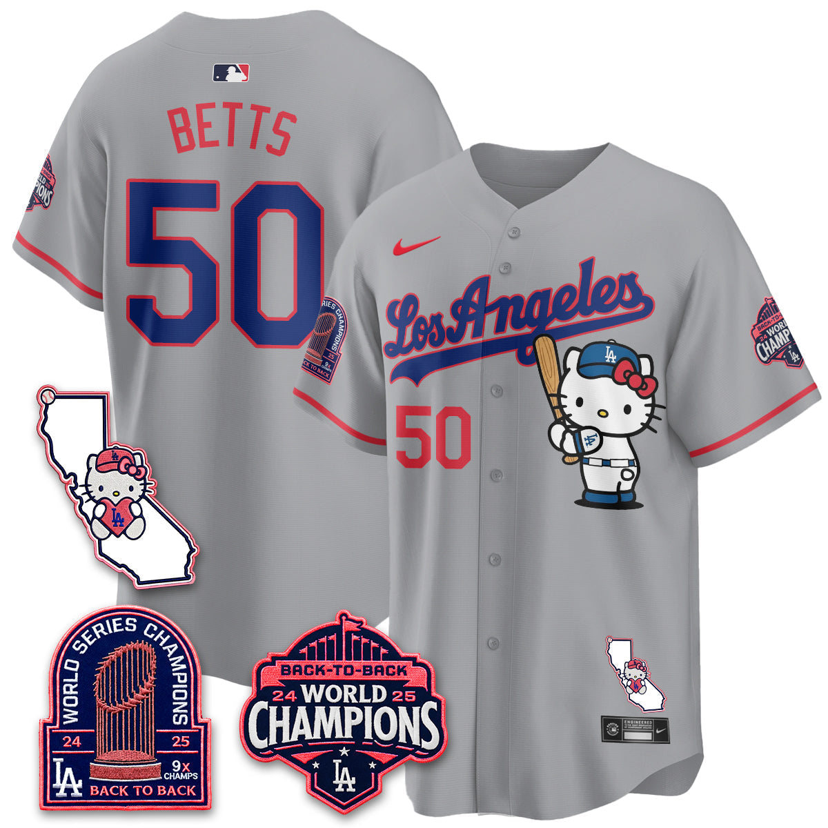 Los Angeles Dodgers x Meow KT 2026 Vapor Jersey - Stitched - V4-Cuztomshoes