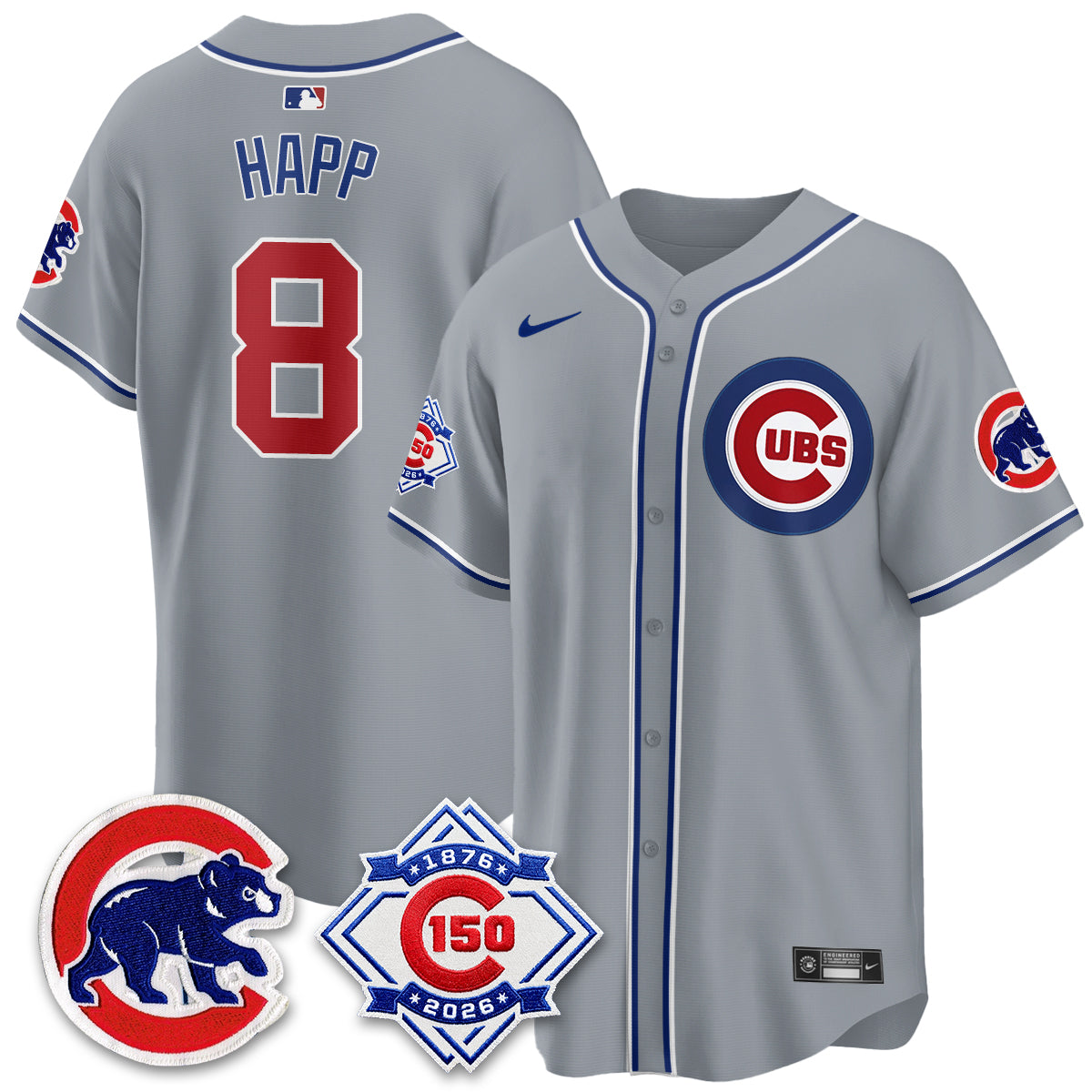 Chicago Cubs 150th Anniversary Black Out Style Vapor Premier Limited Jersey - Stitched