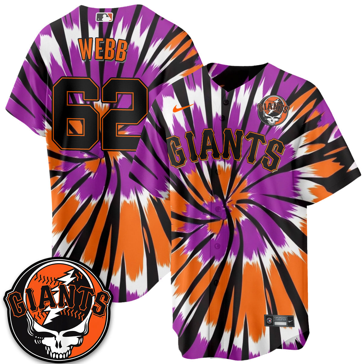 San Francisco Giants x Grateful Dead Vapor Jersey V2 - Stitched