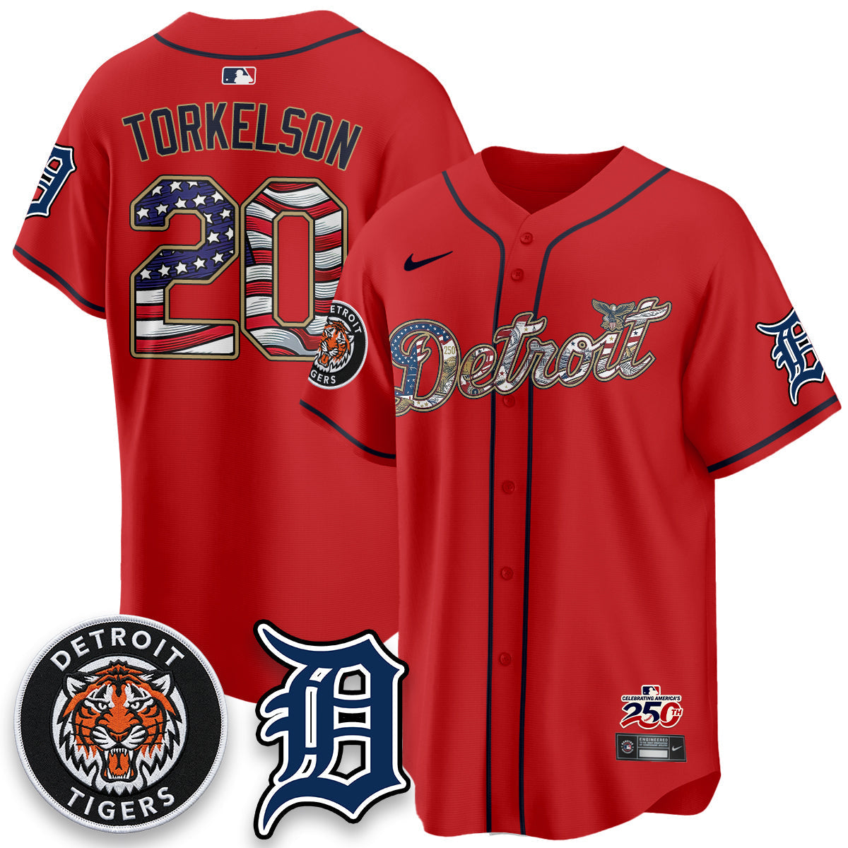 Detroit Tigers 2026 Independence Day USA Vapor Limited Jersey - Stitched