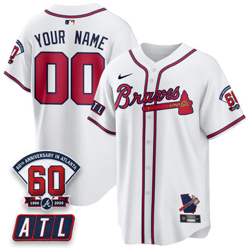 Atlanta Braves 2026 60th Anniversary Vapor Limited Custom Jersey - Stitched