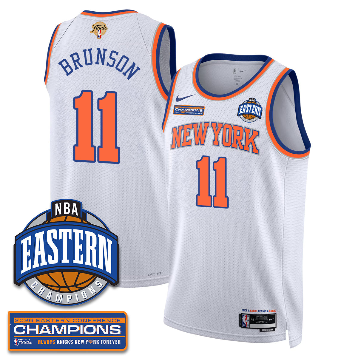 New York Knicks 2026 Basketball Eastern Conference Champions Vapor Jersey - Stitched-Cuztomshoes