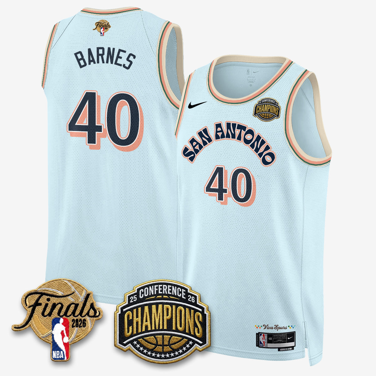San Antonio Spurs 2026 Basketball  Western Conference Champions Vapor City Edition Jersey - Stitched