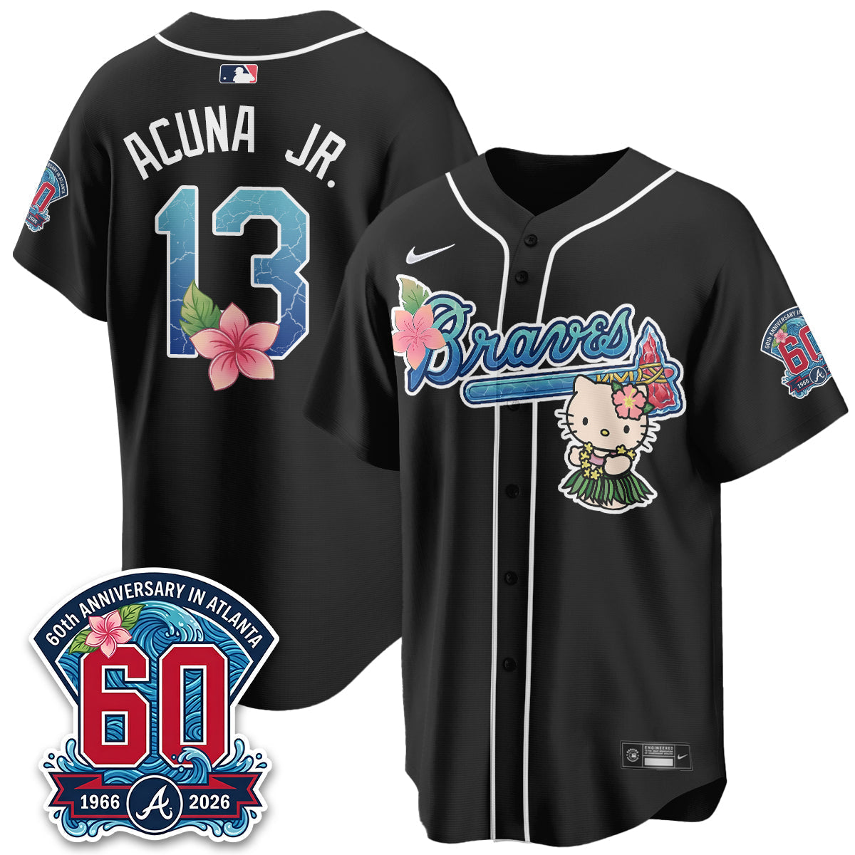 Atlanta Braves x Meow Aloha Spirit Vapor Jersey - Stitched-Cuztomshoes