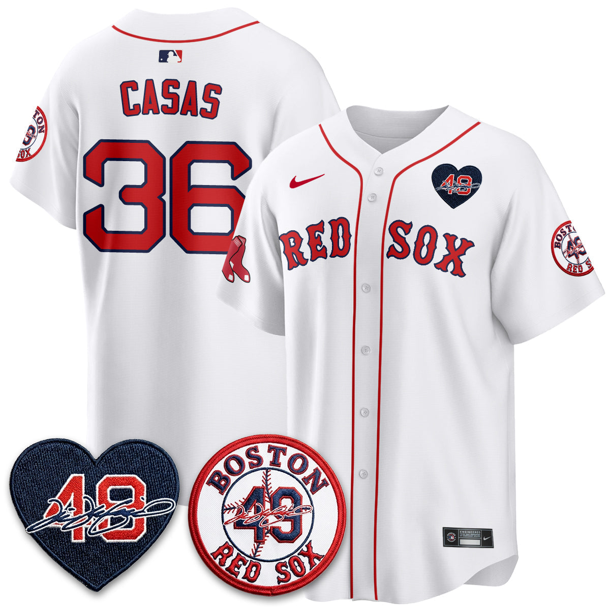 Boston Red Sox Tim Wakefield Memorial Patch Vaper Premier Limited Jersey - Stitched