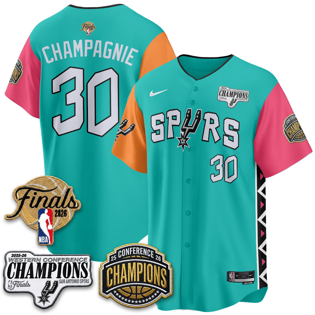 San Antonio Spurs 2026 Basketball Finals Vapor Jersey - Stitched