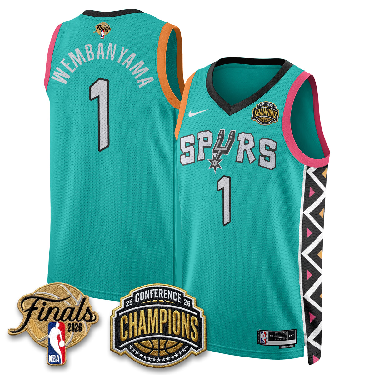 San Antonio Spurs 2026 Basketball  Western Conference Champions Vapor City Edition Jersey - Stitched