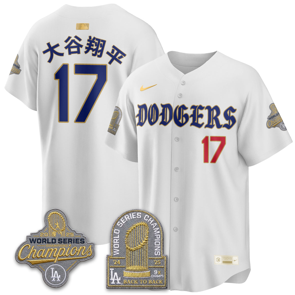 Los Angeles Dodgers Vapor Limited Jersey - Back to Back 9x Champs - Stitched-Cuztomshoes