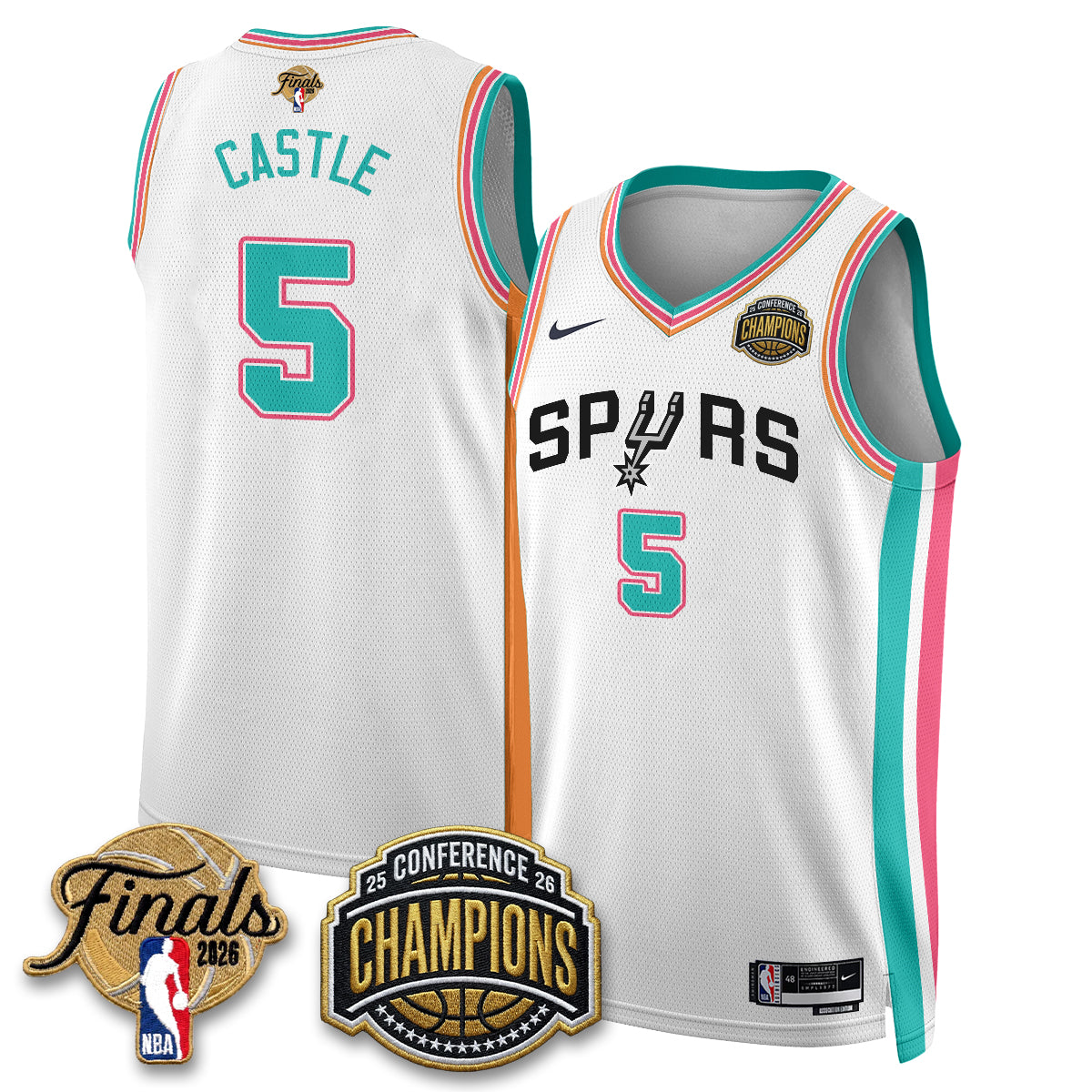 San Antonio Spurs 2026 Basketball  Western Conference Champions Vapor City Edition Jersey - Stitched