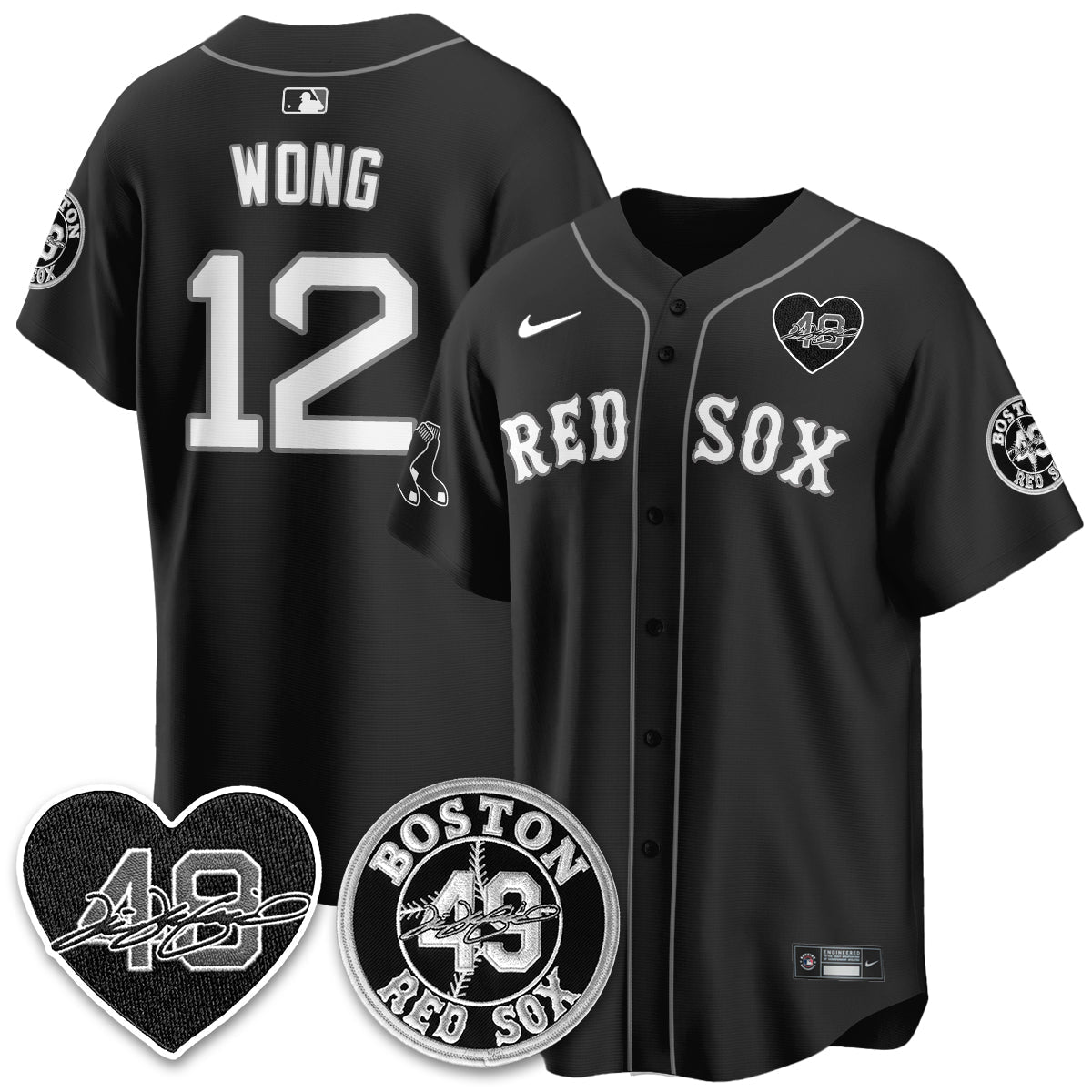 Boston Red Sox Tim Wakefield Memorial Patch Vaper Premier Limited Jersey - Stitched