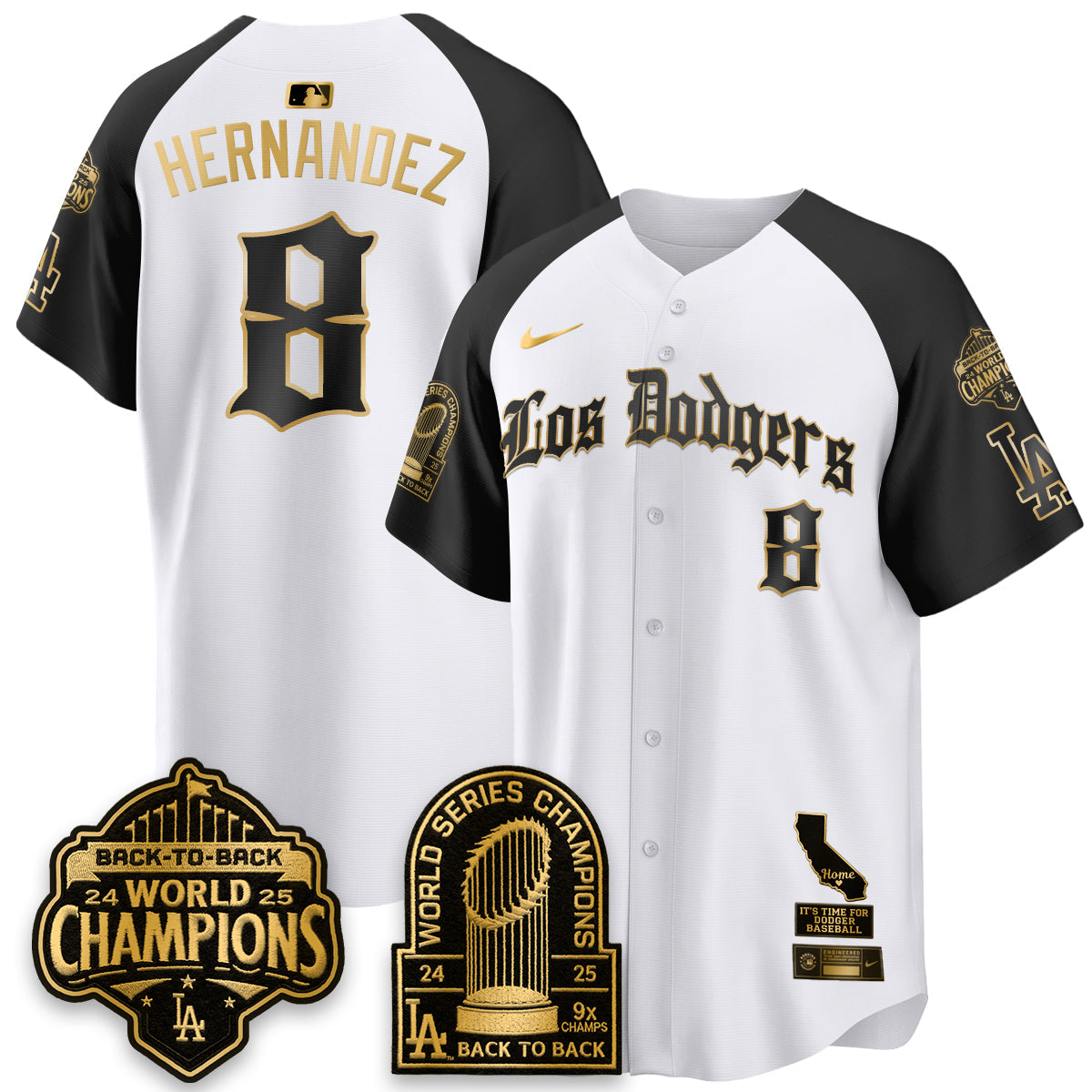 Los Angeles Dodgers World Series Champions Vapor Premier Limited Gothic Edition Jersey - Stitched-Cuztomshoes