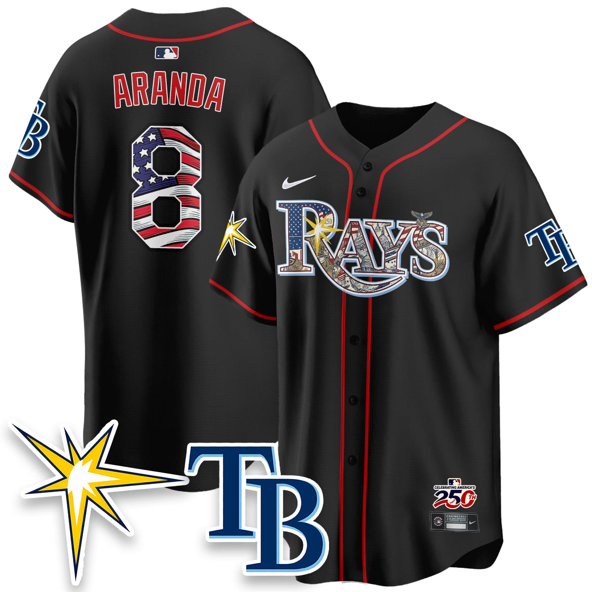 Tampa Bay Rays 2026 Independence Day USA Vapor Limited Jersey - Stitched