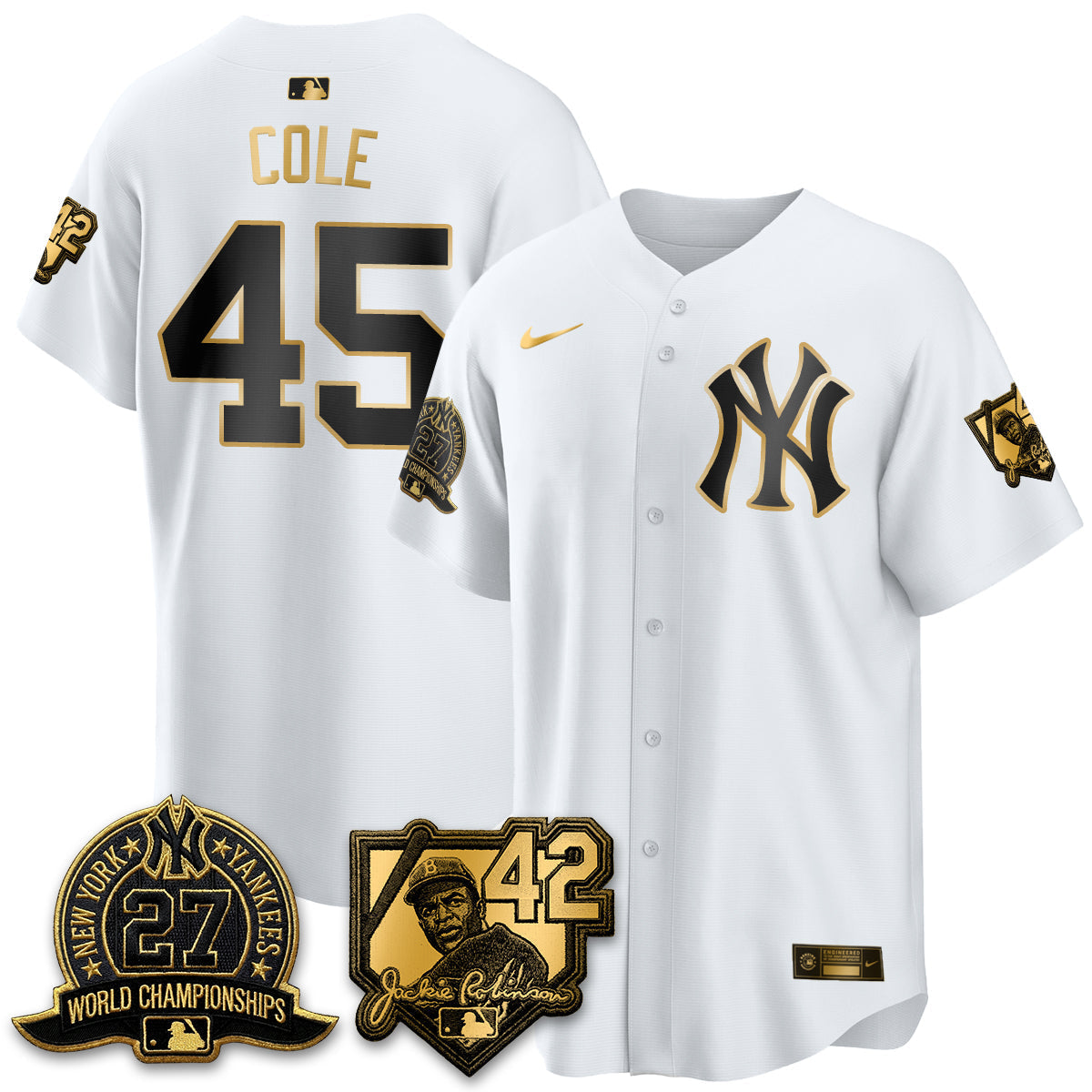 New York Yankees 2026 Jackie Robinson Day Vapor Limited Gold Edition Jersey - Stitched