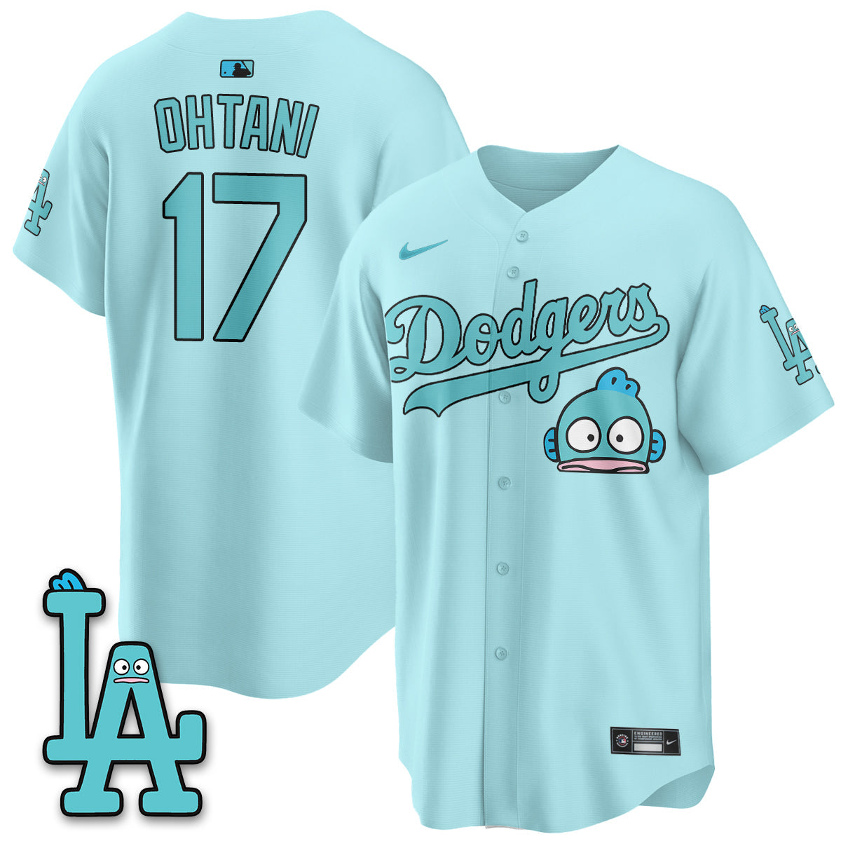 Los Angeles Dodgers x Hangyodon Edition Vapor Jersey- Stitched-Cuztomshoes