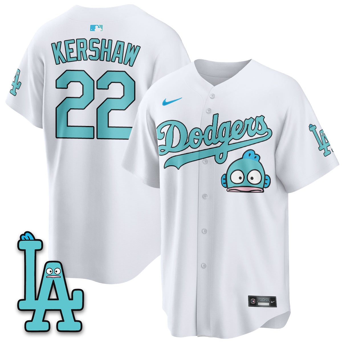 Los Angeles Dodgers x Hangyodon Edition Vapor Jersey- Stitched-Cuztomshoes