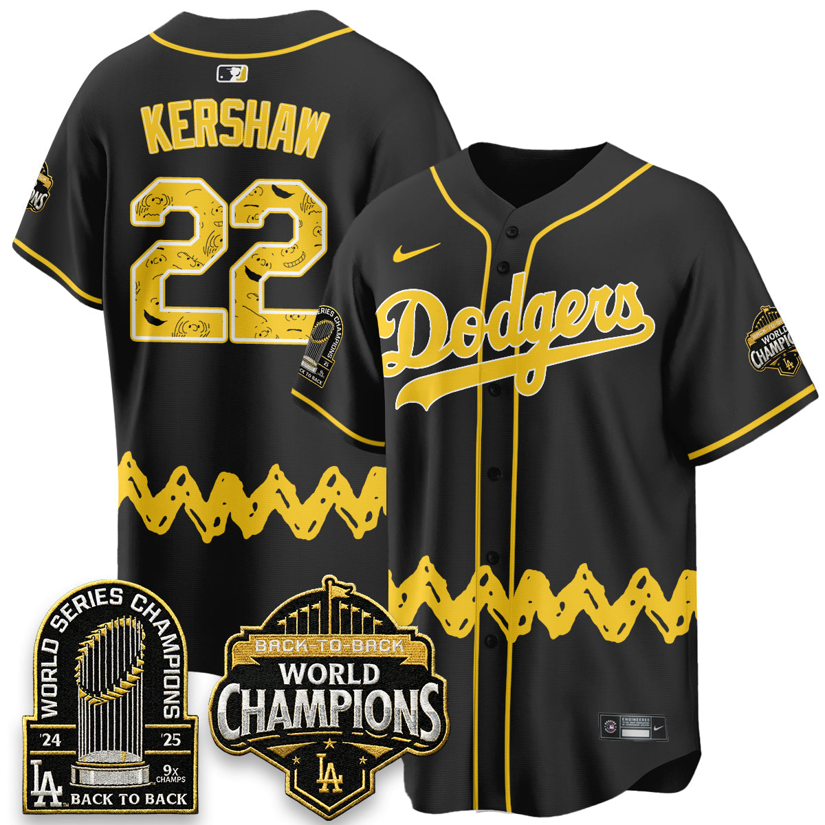 Los Angeles Dodgers x P-nuts Style Vapor Jersey - Stitched-Cuztomshoes