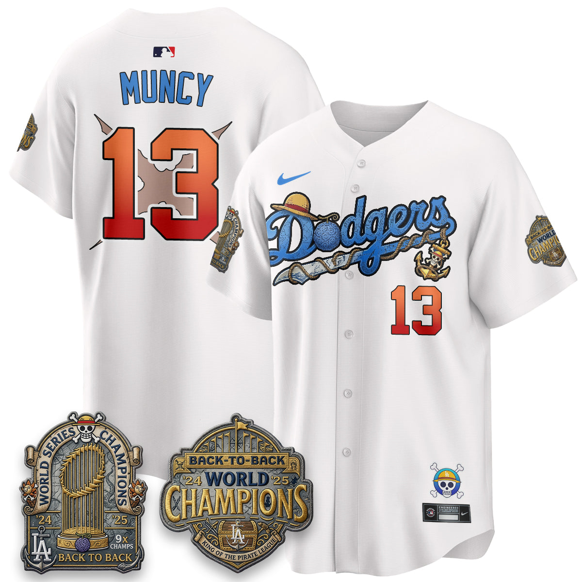 Los Angeles Dodgers x OP Japanese Cartoon Vapor Limited Jersey - Stitched-Cuztomshoes