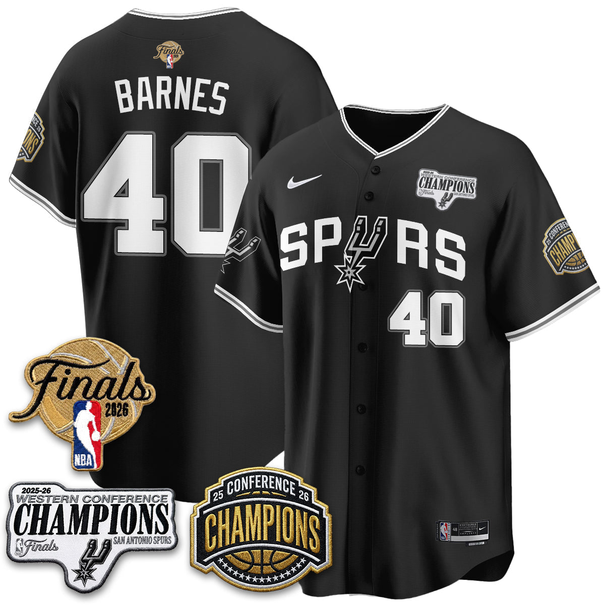 San Antonio Spurs 2026 Basketball Finals Vapor Jersey - Stitched