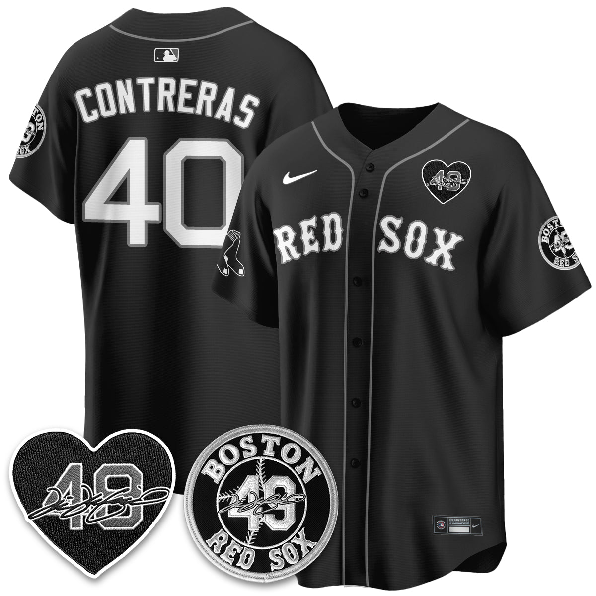 Boston Red Sox Tim Wakefield Memorial Patch Vaper Premier Limited Jersey - Stitched