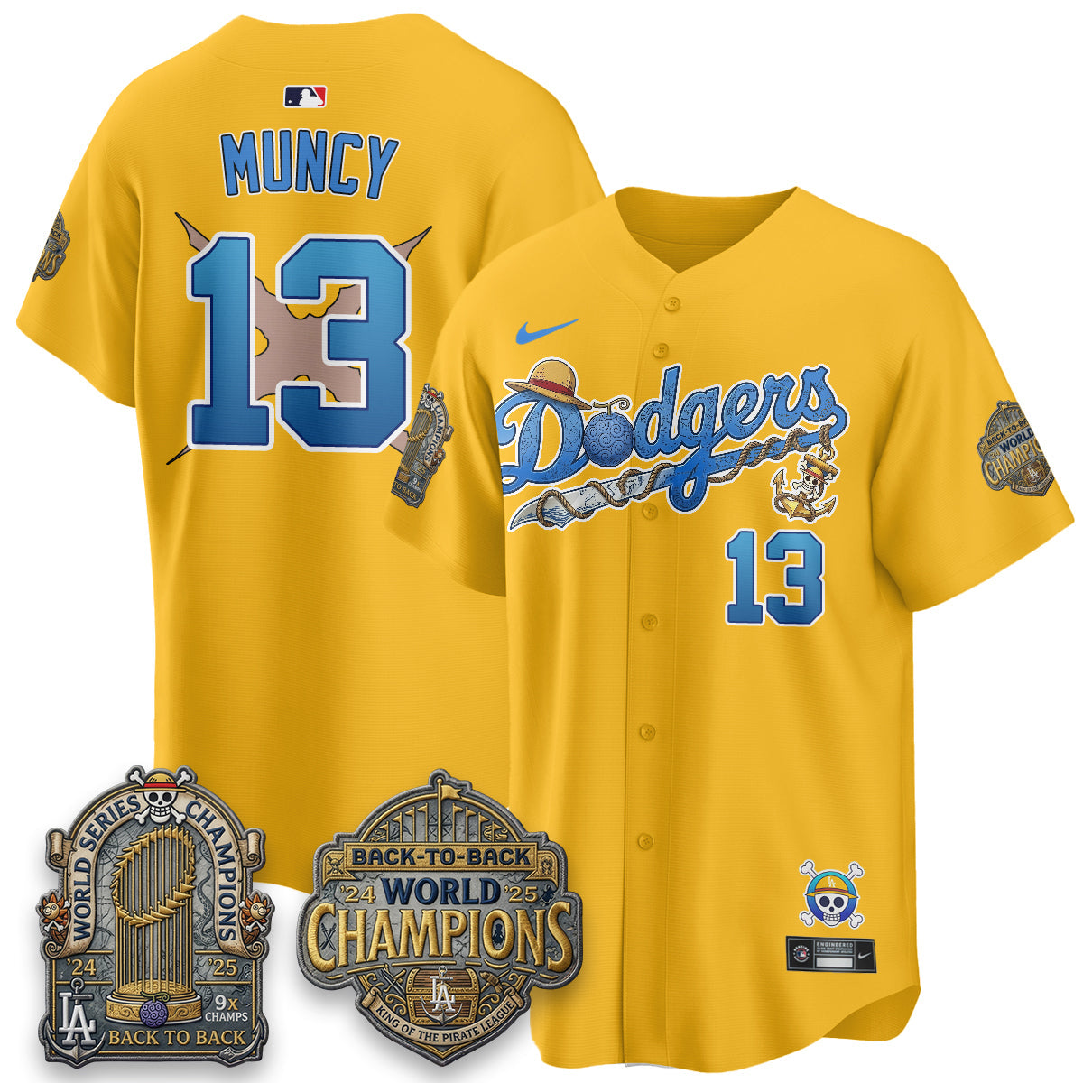 Los Angeles Dodgers x OP Japanese Cartoon Vapor Limited Jersey - Stitched-Cuztomshoes
