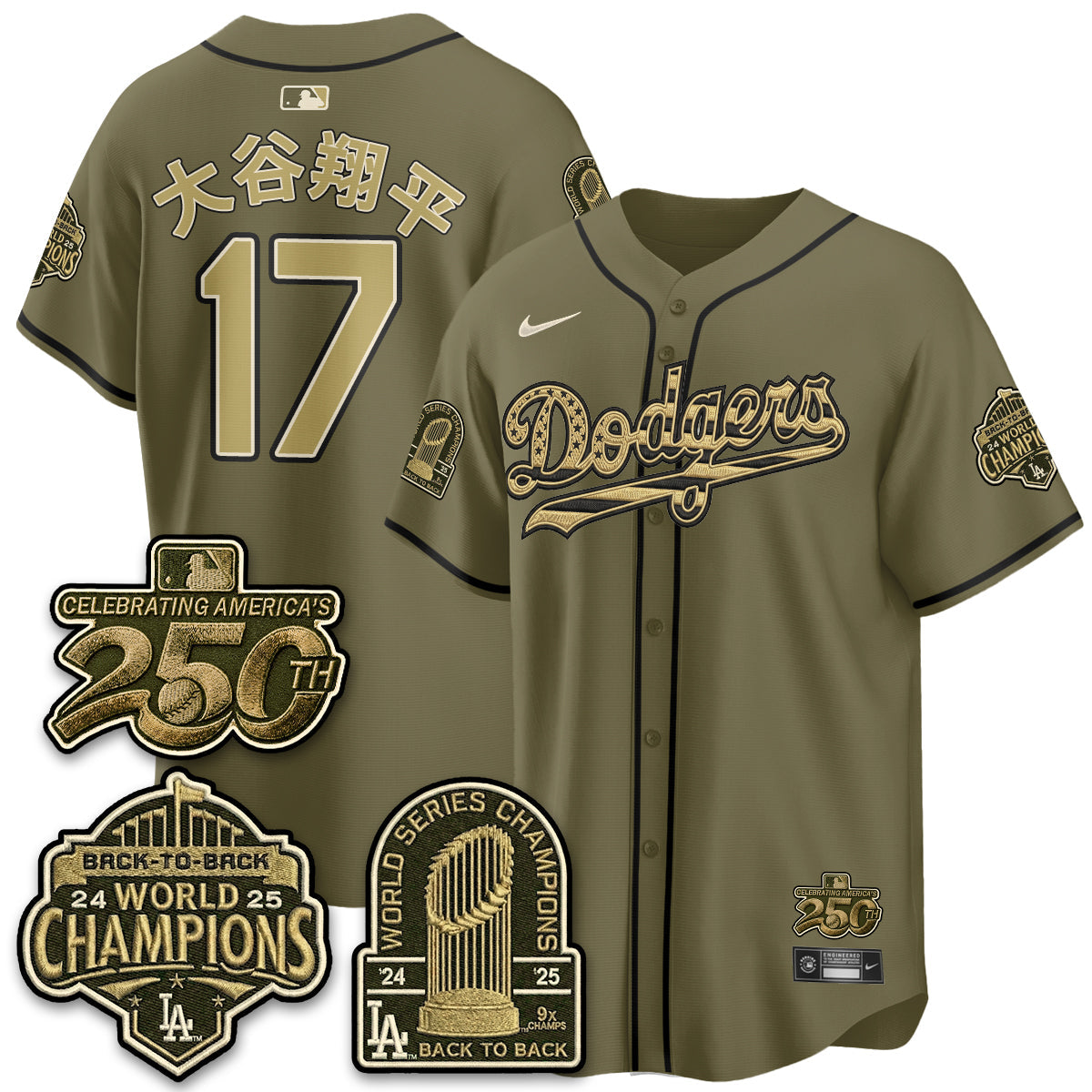 Los Angeles Dodgers New Era Olive 2026 Armed Forces Day Jersey -Stitched V2