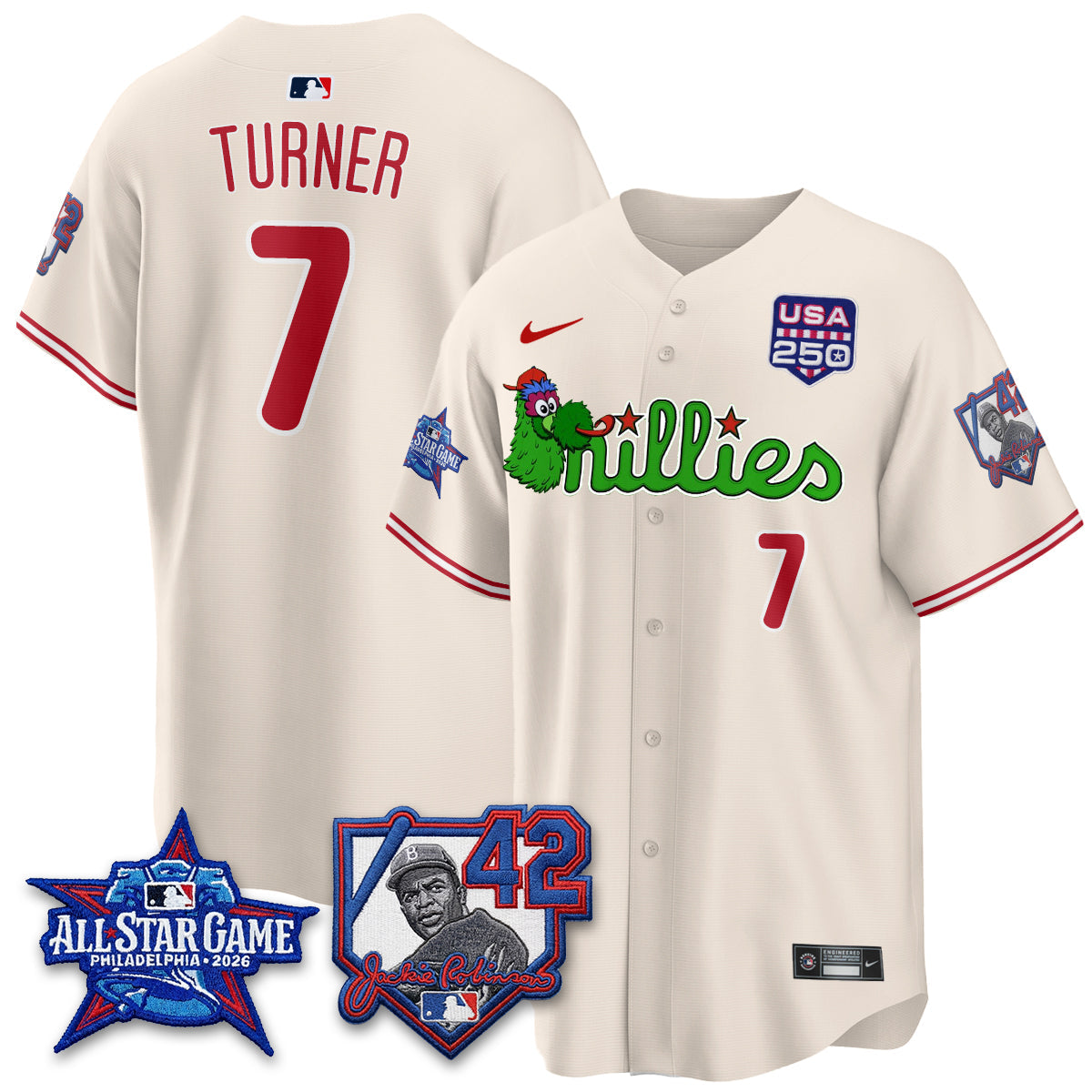 Philadelphia Phillies Phanatic 2026 New Era & 250th USA Vapor Limited Jersey - All Star Game - Stitched