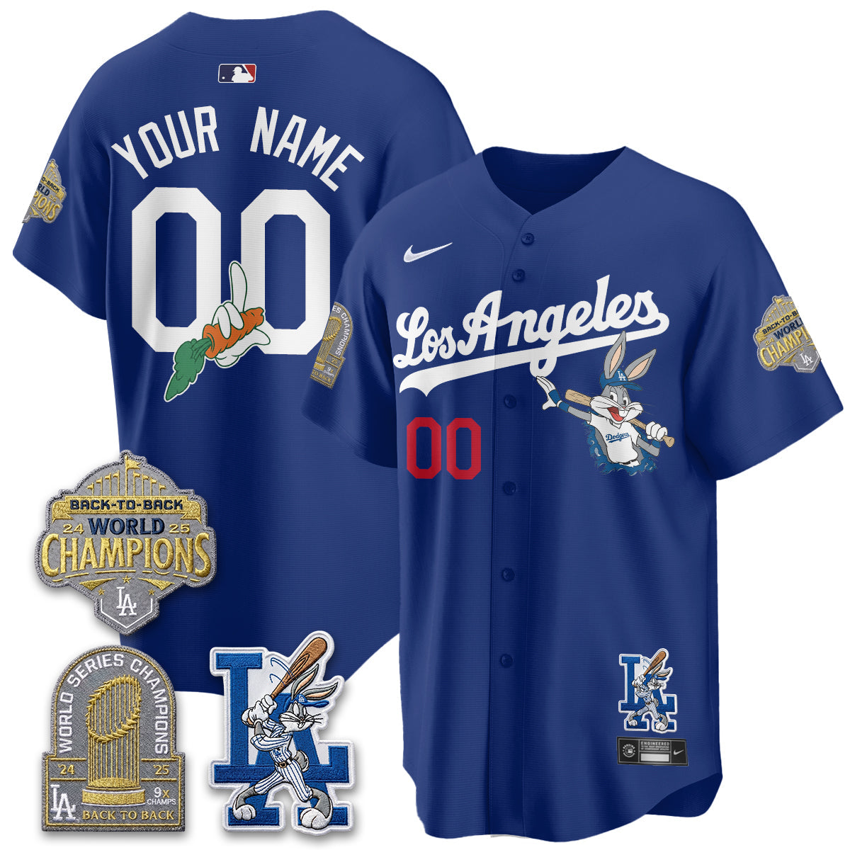 Los Angeles Dodgers Bunny Vapor Limited Custom Jersey - Stitched-Cuztomshoes
