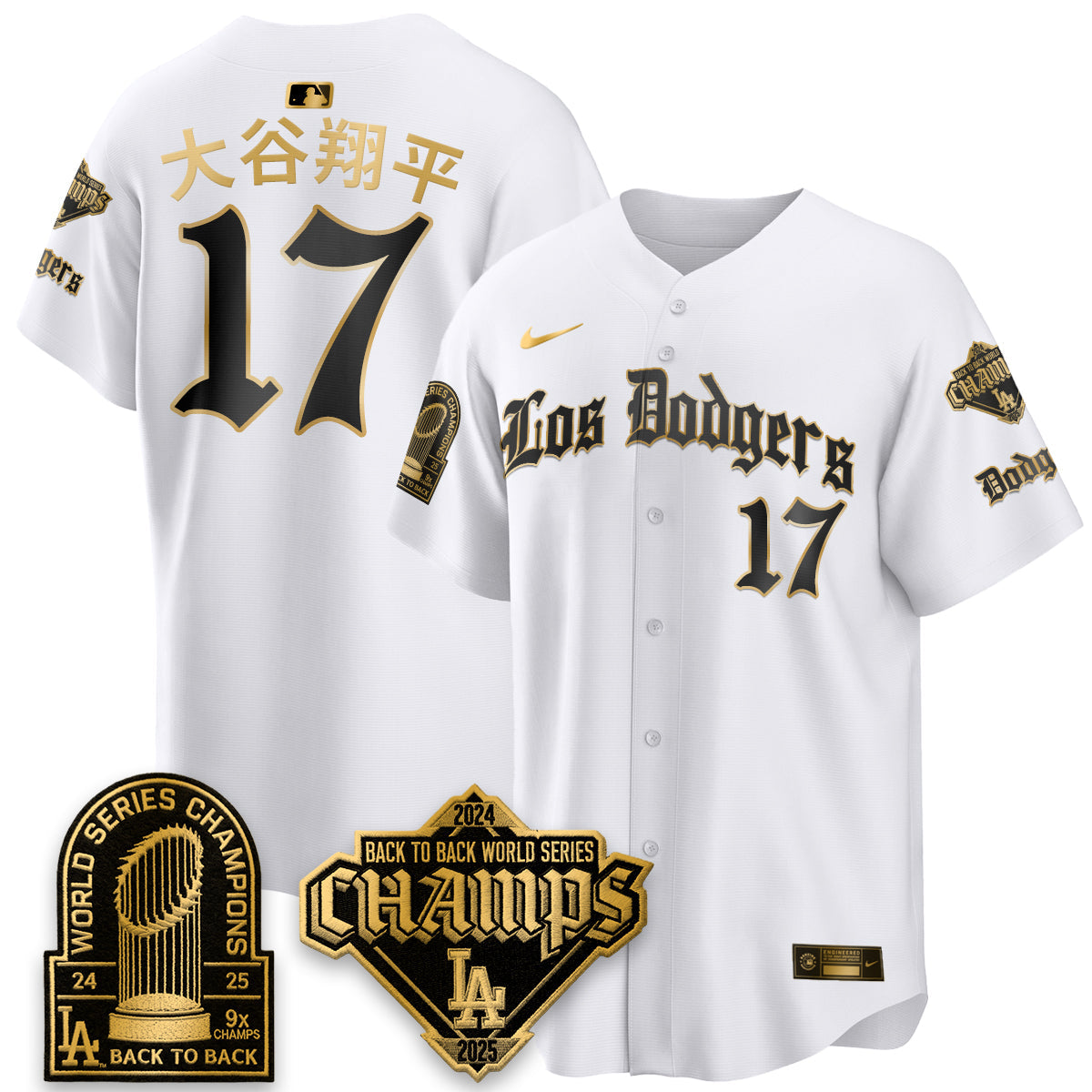 Los Angeles Dodgers World Series Champions B2B Patch Vapor Premier Limited Gothic Edition Jersey - Stitched-Cuztomshoes